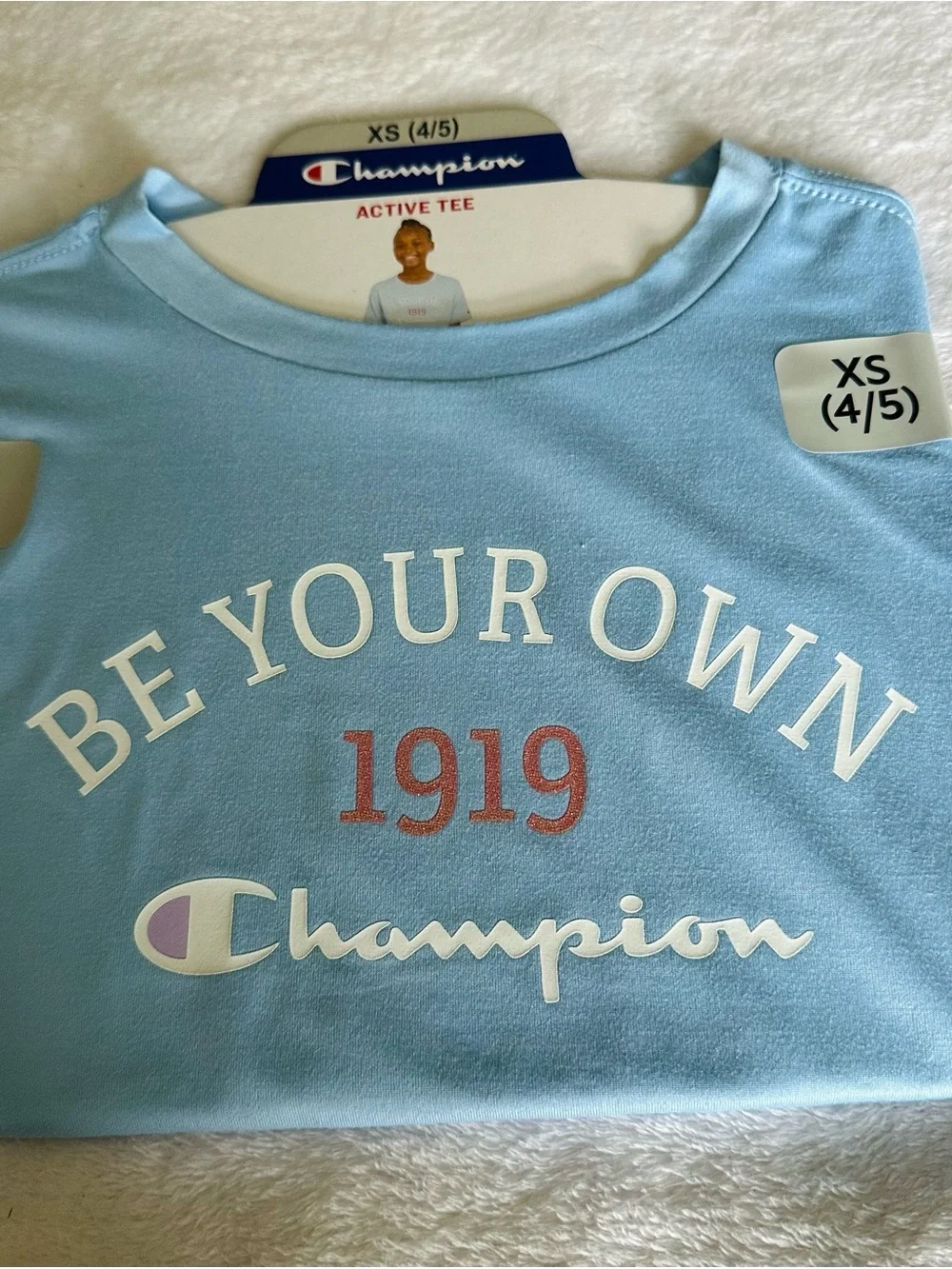 Champion Light Blue 'Be Your Own 1919' Short Sleeve Tee